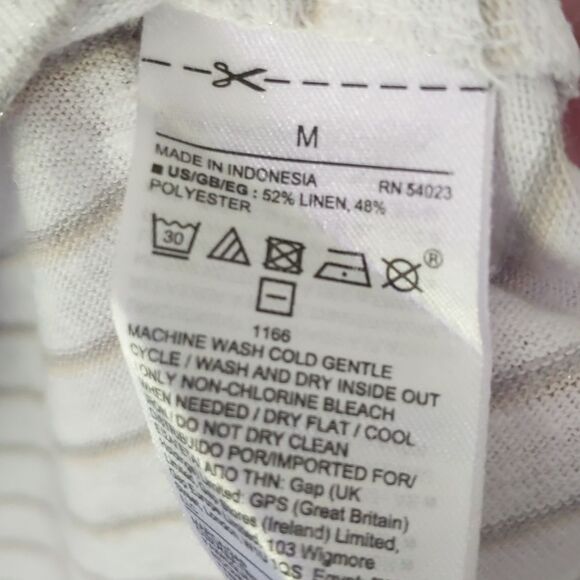 Gap Women's Linen Blend Shimmer Top M - Picture 4 of 5